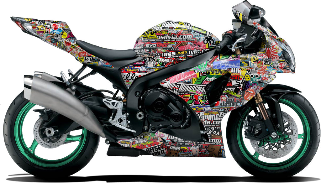 BIKESKINZ™ Motorcycle Vinyl Wrap Kit Sticker Bomb theme – Bikeskinz