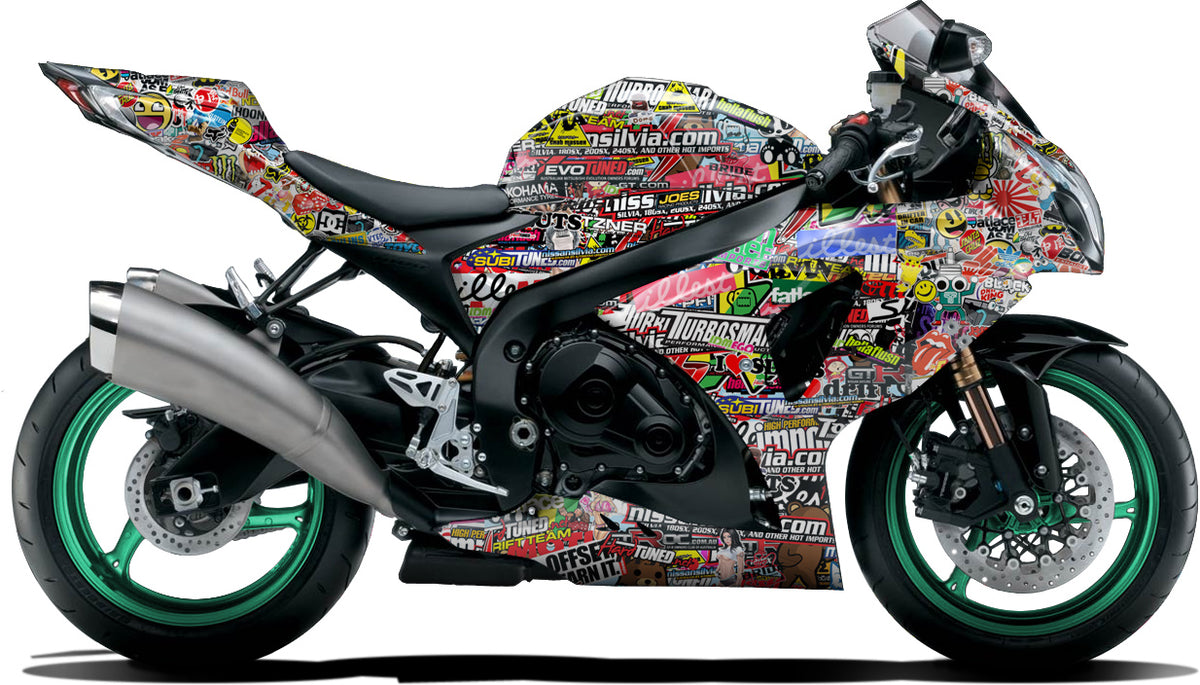 BIKESKINZ™ Motorcycle Vinyl Wrap Kit - Sticker Bomb theme – Bikeskinz