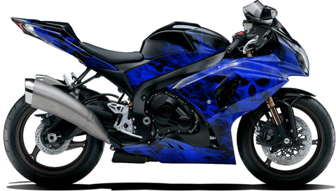 BIKESKINZ™ Motorcycle Vinyl Wrap Kit - Vapor Lock (Blue) theme