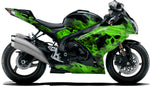 BIKESKINZ™ Motorcycle Vinyl Wrap Kit - Vapor Lock (green) theme