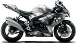 BIKESKINZ™ Motorcycle Vinyl Wrap Kit - Vapor Lock (Black & White) theme