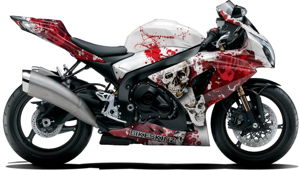 BIKESKINZ™ Motorcycle Vinyl Wrap Kit Massacre II (White) theme