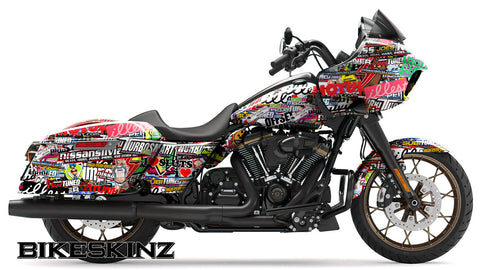 Sticker Bomb Motorcycle Vinyl Wrap (for Cruisers)