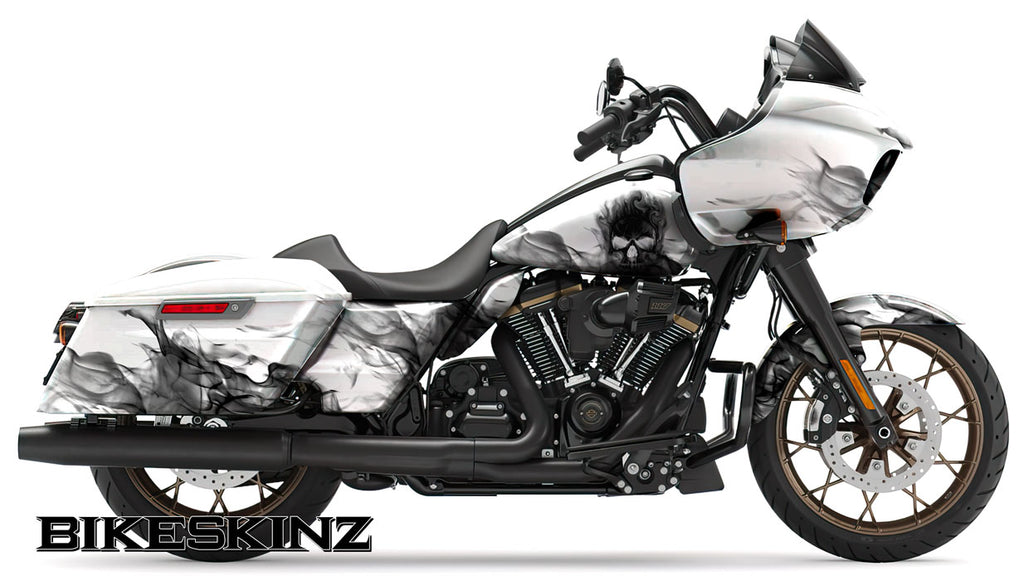 Vaporlock Black & White Motorcycle Vinyl Wrap (for Cruisers) – BIKESKINZ